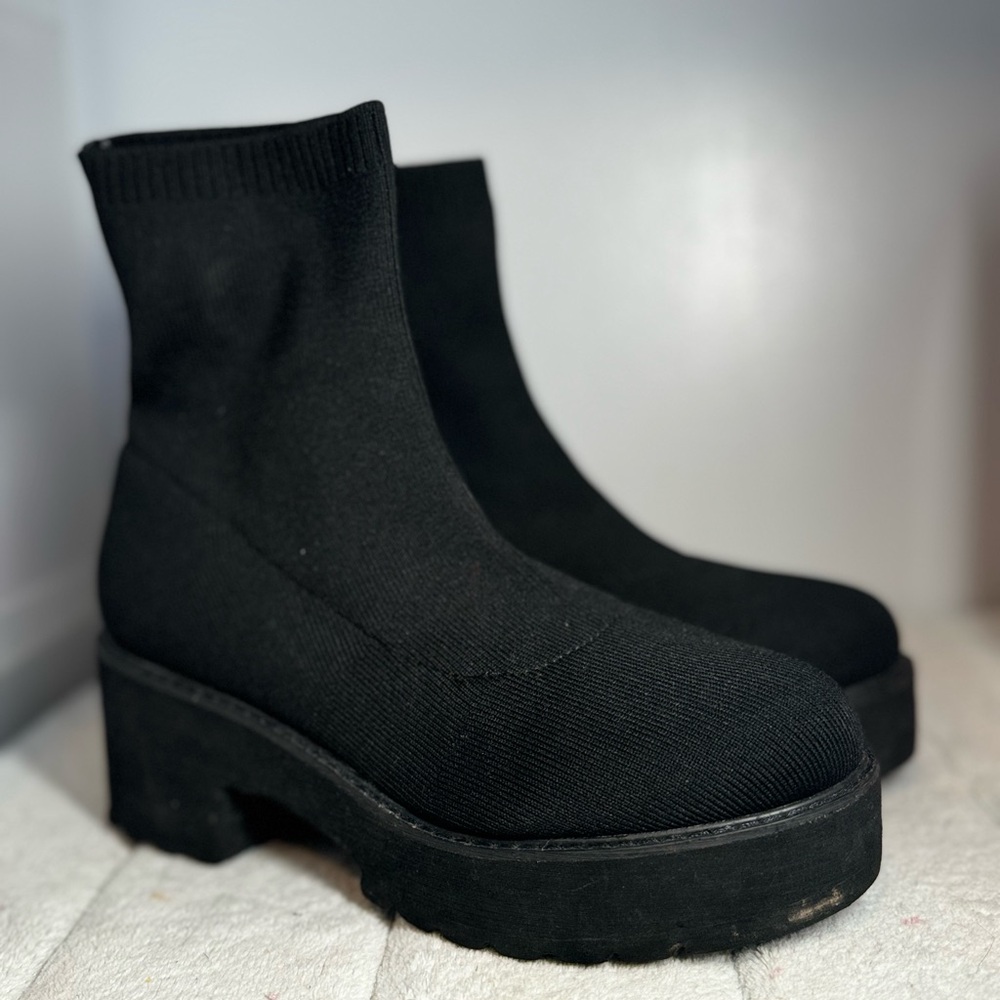 Black sock-life boots